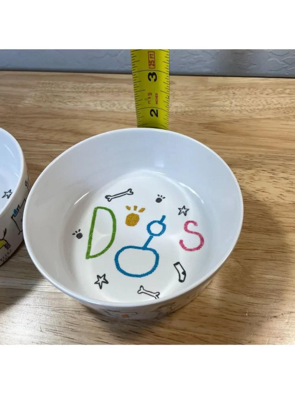 Vibrant Life Melamine Funny Dog Feeding Water Bowls Set of 2 Small Dogs